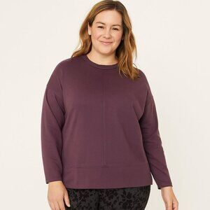 J. Jill Wearever Womens Large Purple Long Sleeve Knit Pullover Top Comfort Loung